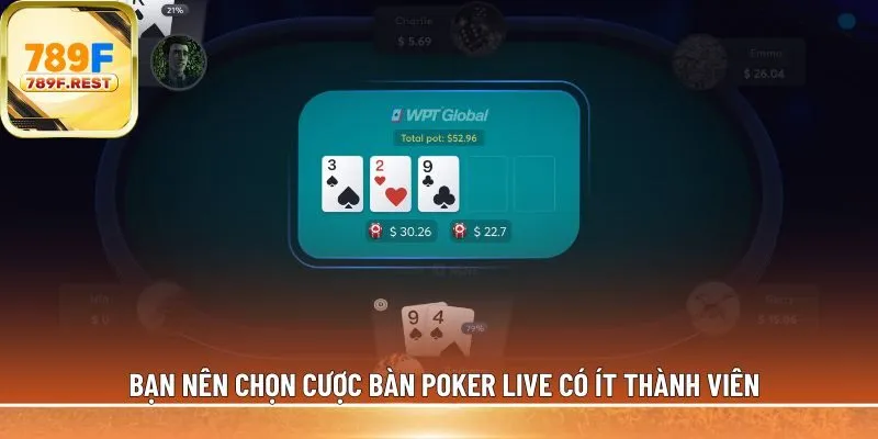 Bạn nên chọn cược bàn poker live